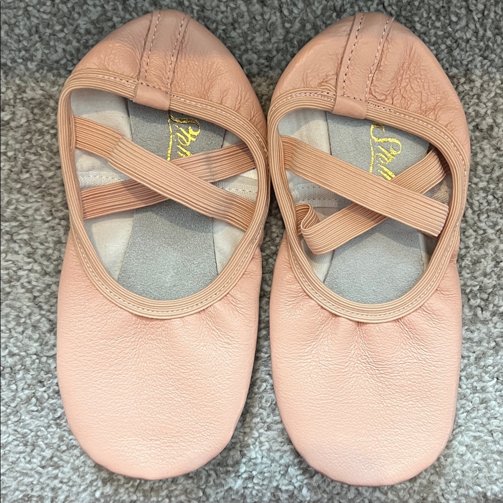 Stella Pink Leather Kids Ballet Slippers Size 12